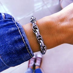 Pulsera eslabon entrelazado - acero quirúrgico (cod 26)