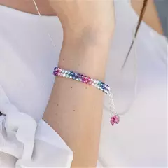 Pulsera sinbol 4 mm - erica 2x - Cristal & Plata 925 (Cod 51) - comprar online