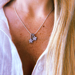 Cadena flores cubic - plata 925 (cod 50)