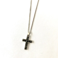 Cadena cruz cristal - acero quirúrgico italiano GIO (9/33)