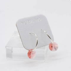 Argollas monedita pasante - cristal & plata 925 (12 colores) (cod 30) - tienda online