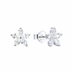 Aros mini florcita - plata 925 (cod 16) - comprar online
