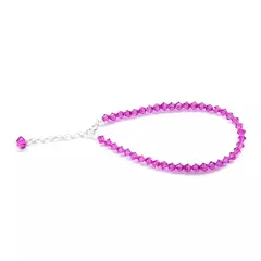 Pulsera sinbol 4 mm - tonos rosas - Cristal & Plata 925 (Cod 51)