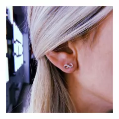 Aros infinito cubic (1 cm) - plata 925 (cod 17) - comprar online