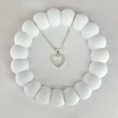 Cadena veneciana mediana & corazón calado - plata 925 (40 o 45 cm) (cod 41)