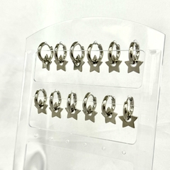 Argollas Estrellas (1,5 cm) - acero quirúrgico (cod 14)