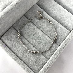 Pulsera triple bolita - acero quirúrgico (cod 13) (18 cm + 2 de extensor)