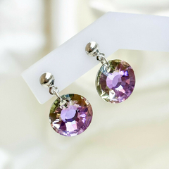 Aros Sun - cristal & plata 925 (5 colores) (cod 41)