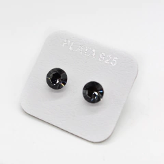 Aros boton 8 mm - cristal & plata 925 (12 colores) - tienda online
