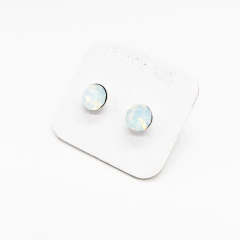Imagen de Aros boton 8 mm - cristal & plata 925 (12 colores)