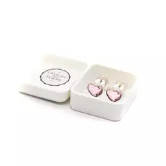 Abridor corazón 6 mm nude - cristal & plata 925 (cod 34)