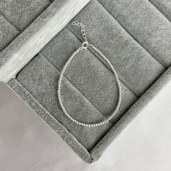 Pulsera microbolita - plata 925 (17 cm + 2 cm extensor) (cod 26)