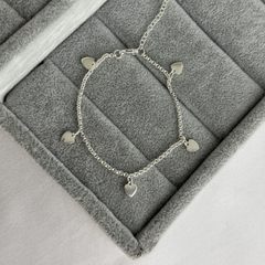 Pulsera 5 corazones - plata 925 (cod 39) - comprar online