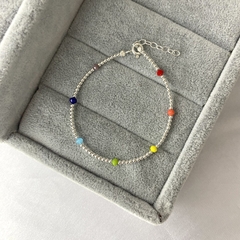 Pulsera chacras intercalados - plata 925 (cod 24)