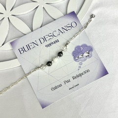 Pulsera buen descanso - El poder de la intención (piedra natural & plata 925) (cod 49)