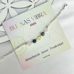 Pulsera buenas vibras - El poder de la intención (piedra natural & plata 925) (cod 49)