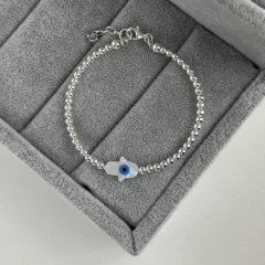 Pulsera bolitas & manito nacar - plata 925 (cod 42) - comprar online