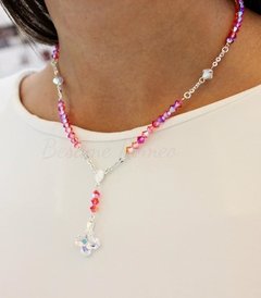 Rosario 4 mm con cadena - Cristal & Plata 925 (cod 158)