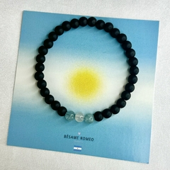 Pulsera argentina - piedra natural 6 mm (cod 28)