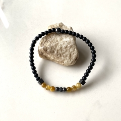 Pulsera alfonsine - onix opaco, … & hematite 4 mm (cod 21)