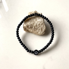 Pulsera varese - onix opaco y ojito 4 mm (cod 21)