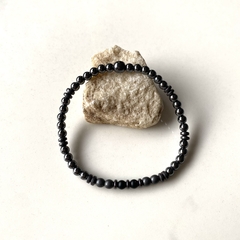 Pulsera pisa - hematite brilloso 4 mm (cod 22)