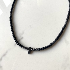 Collar kenia - onix opaco, hematite opaco & brilloso 4 mm (50 cm de largo) (cod 44) - comprar online