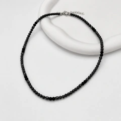 Collar lazio - piedra natural & acero quirurgico (cod 44)