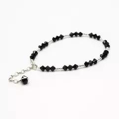 Pulsera Lola negra - Cristal & Plata 925 (Cod 51)