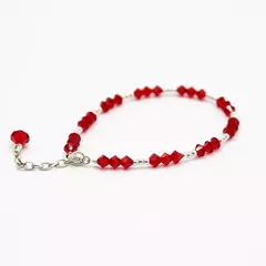 Pulsera Lola Roja - Cristal & Plata 925 (Cod 51)