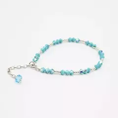 Pulsera Lola turquesa - Cristal & Plata 925 (Cod 51)