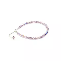 Pulsera sinbol 4 mm - tonos violetas - Cristal & Plata 925 (Cod 51) - tienda online