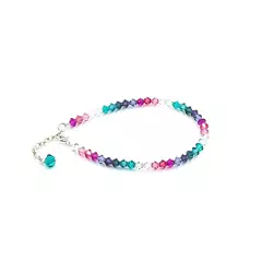 Pulsera sinbol 4 mm multicolor erica - Cristal & Plata 925 (Cod 51)