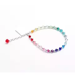 Pulseras Conbol 4 mm degrade multicolor - Cristal & Plata 925 (Cod 51)