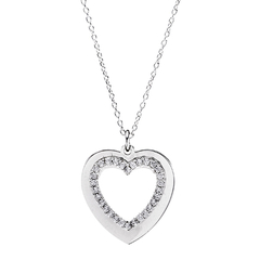 Cadena corazón calado - plata 925 (cod 50)