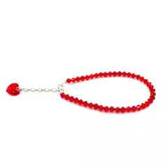 Pulsera sinbol 4 mm roja - plata 925 (cod 51)
