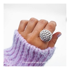 Anillo Redondo enrejado ( inflado) - plata 925 (cod 34,5)