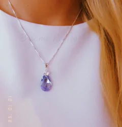 Cadena Veneciana mediana + Lágrima 22 mm - Cristal & Plata 925 (ca22/di38) - tienda online