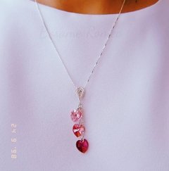 Cadena veneciana mediana & Trío Corazones - cristal & plata 925