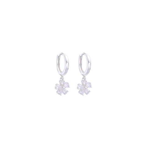 Mini argollitas flor (1 cm) - plata 925 (cod 25)