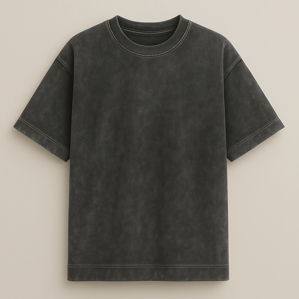 Camiseta Heavy Oversized - Preto Marmorizado