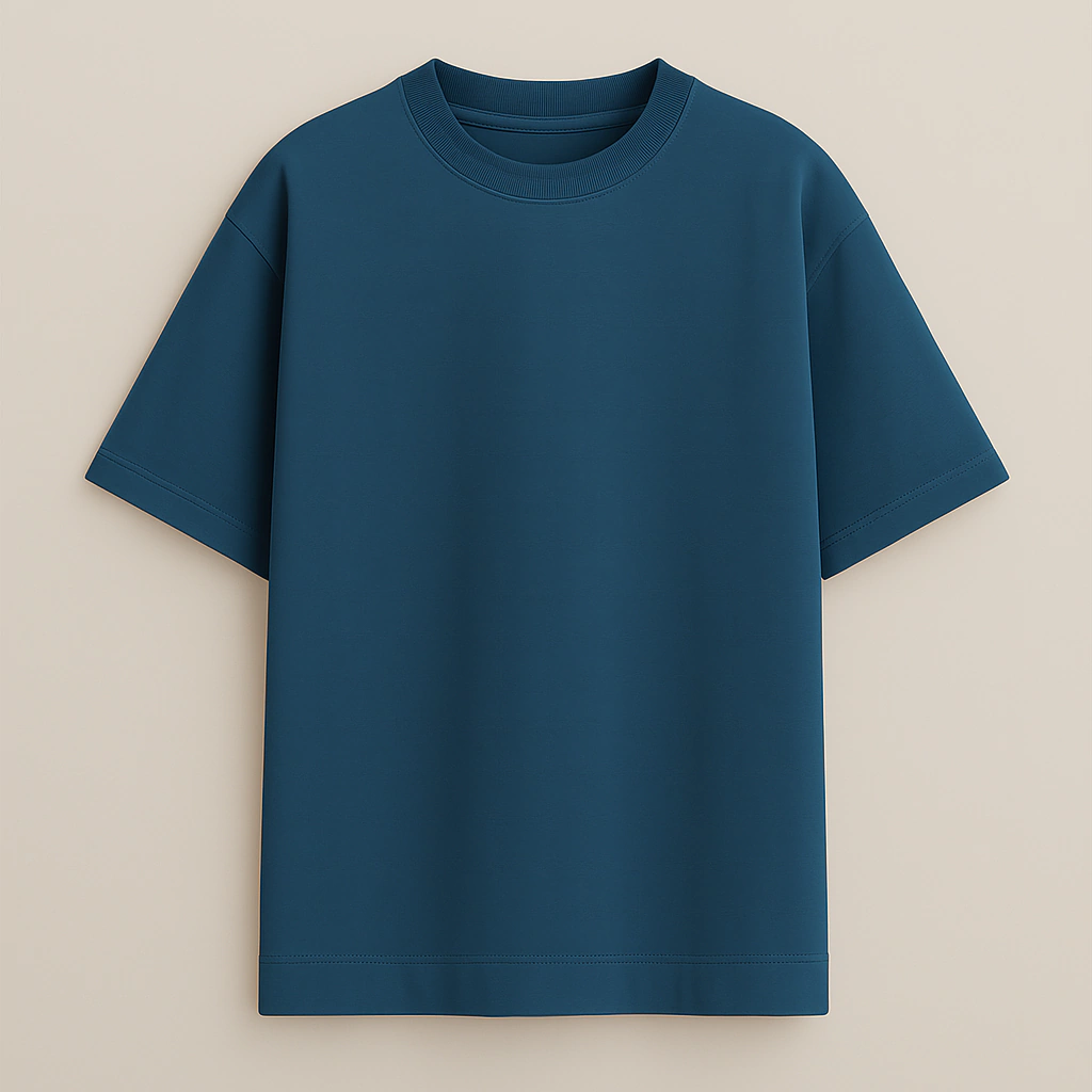 Camiseta Heavy Oversized - Azul Petróleo