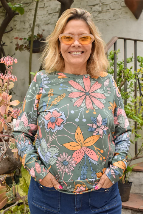 Buzo (flores verde) - comprar online
