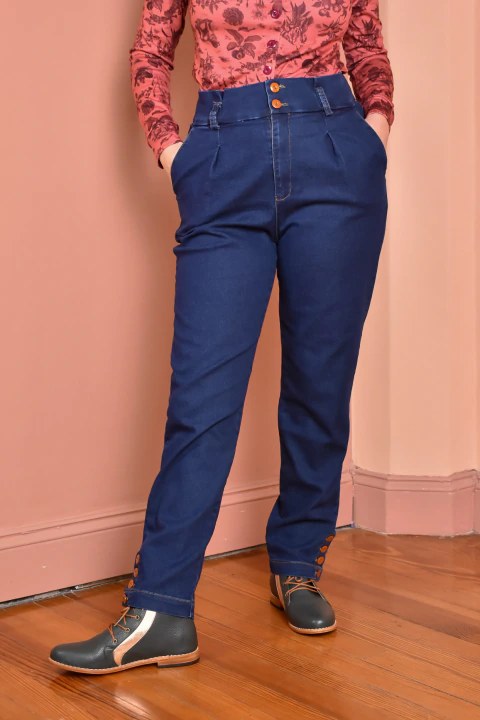 Pantalón Pinzado (jean elastizado azul)