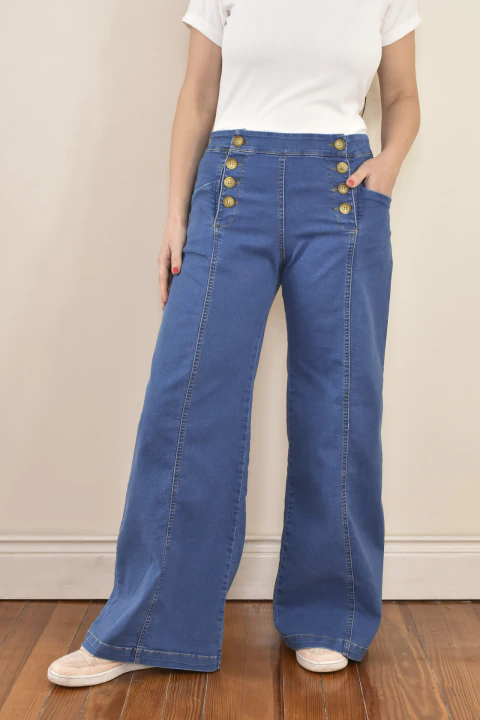 Pantalón Retro (jean elastizado azul claro)