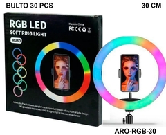 ARO DE LUZ LED RGB 30 CM CON SOPORTE CELULAR-ARO-RGB-30