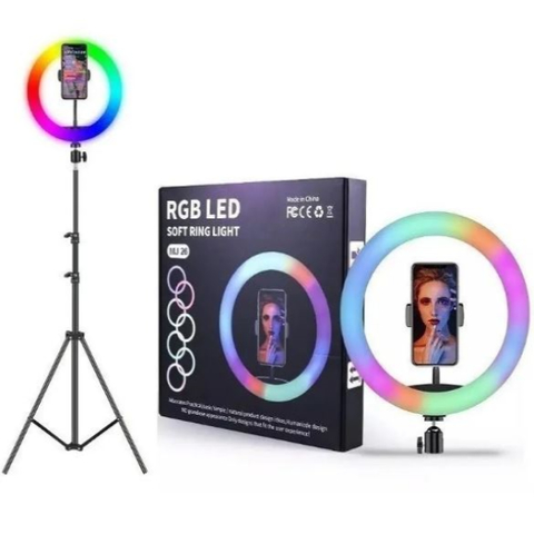 ARO 26CM RGB Y BLANCO CON TRIPODE 2.1MTRS