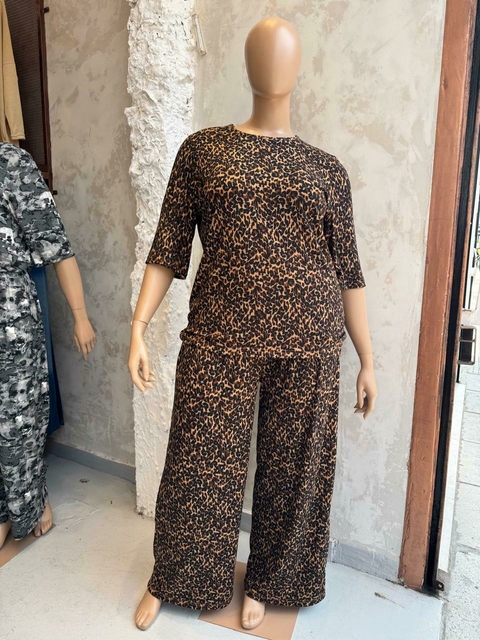 Remera elástizada de morley angora leopardo chico - comprar online