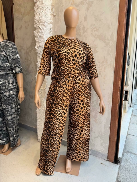 Remera elástizada de morley angora leopardo - comprar online