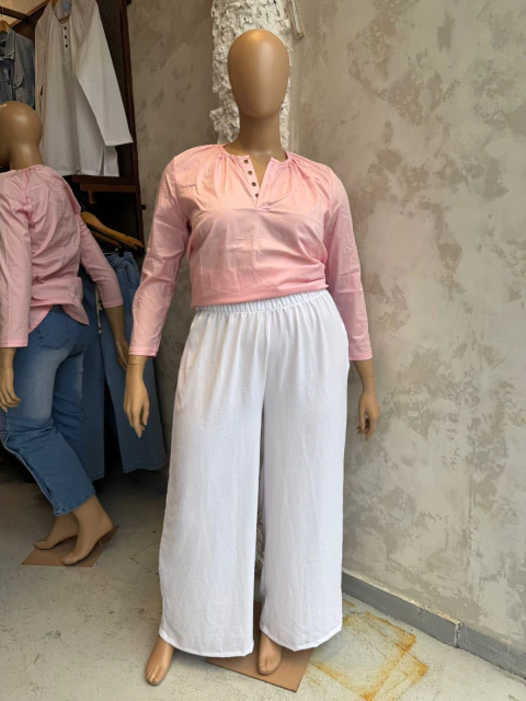 Palazzo de tela cey blanco - comprar online